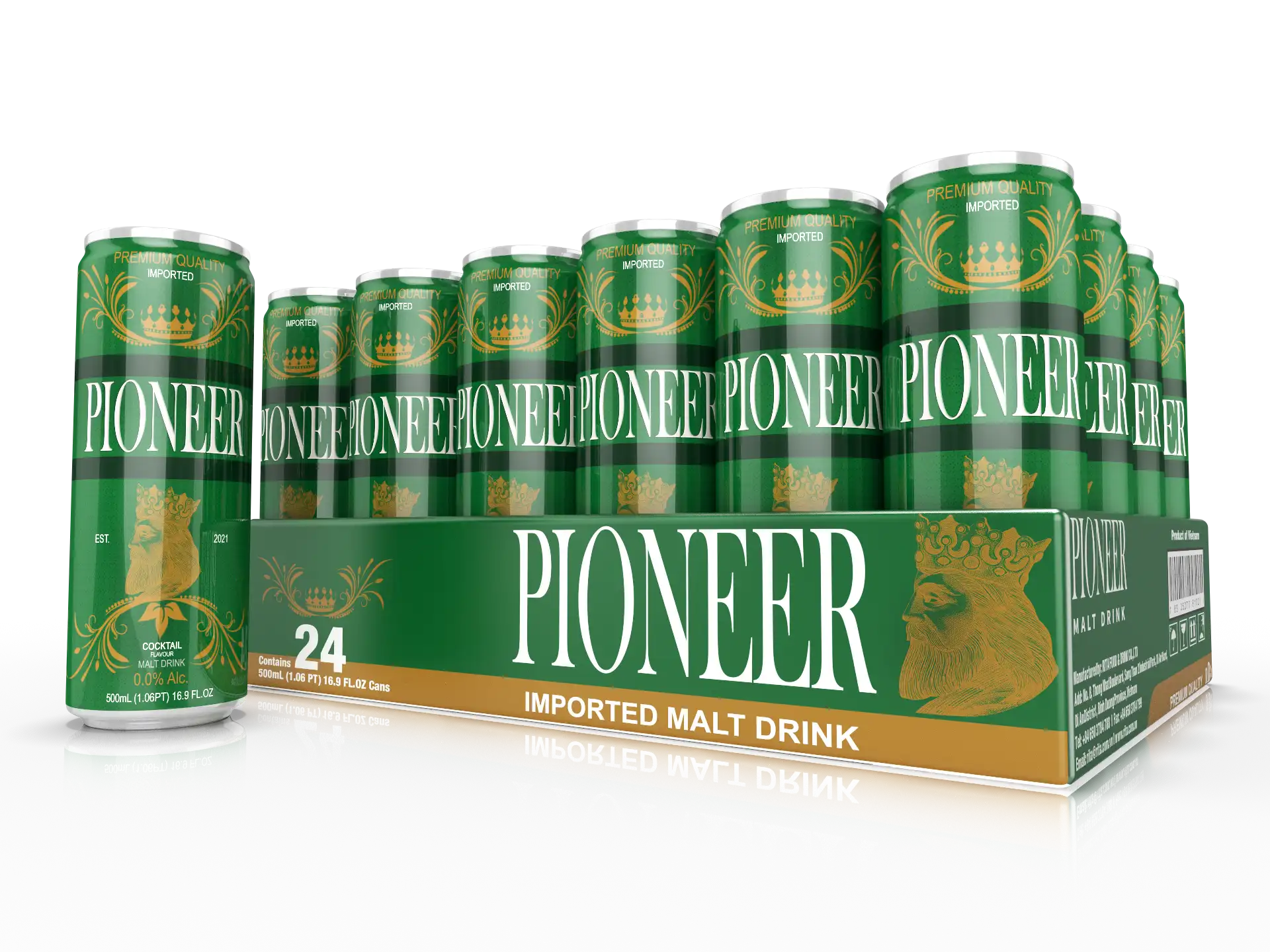 Pioneer Malt Drinks – Cocktail Flavor – 500ml – Cocktail 24 Pack Pioneer Malt Drinks - Cocktail Flavor - 500ml - Cocktail 24 Pack