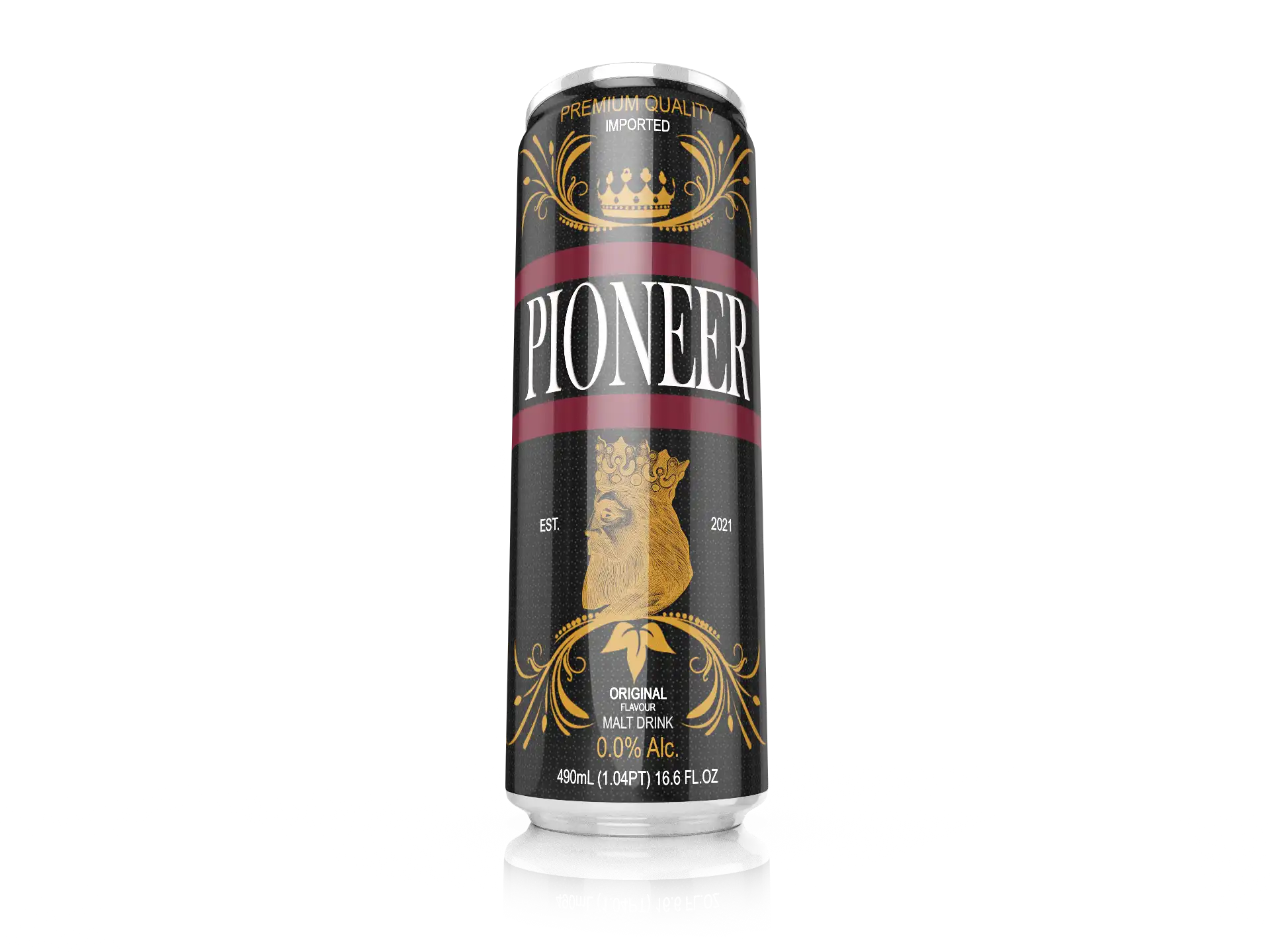 Pioneer Malt Drinks – Original Flavor – 500ml – Original 3D Pioneer Malt Drinks – Original Flavor – 500ml – Original 3D